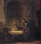 Rembrandt van rijn Christ in Emmaus Sweden oil painting artist